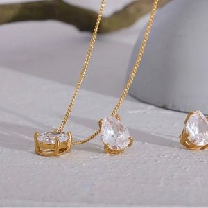 Water drop earrings and necklace set